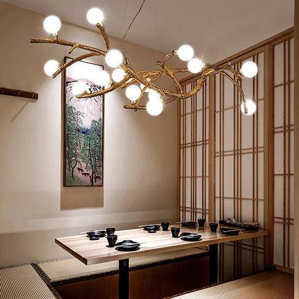 Restaurant Chandelier Decorative Tree Branch Lights Zen Japanese Wabi-