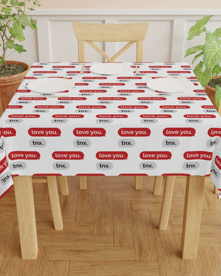 Elegant Personalized Valentine’s Day Square Table Cover
