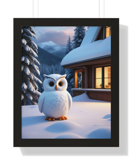 Charming Sustainable Owl Framed Art Print - Maison d'Elite Vertical Poster