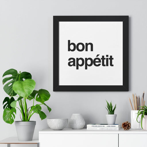 Maison d’ Elite Bon Appétit Quotes Print Framed Poster