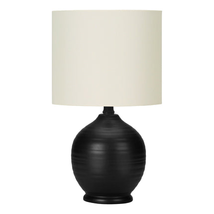 Room & Decor 17"H Transitional Black Ceramic Table Lamp with Ivory Sha