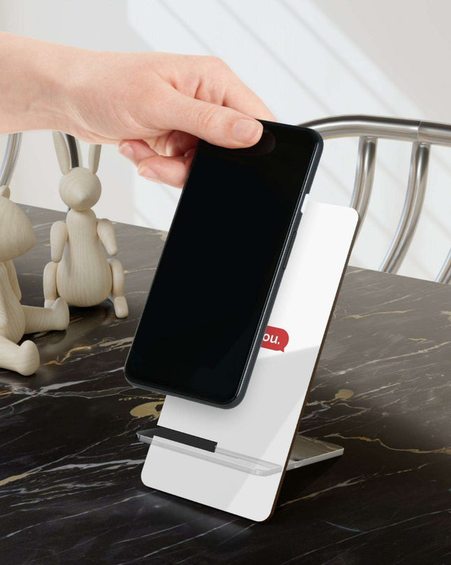 Chic Abstract Geometric Phone Stand for a Sophisticated Workspace