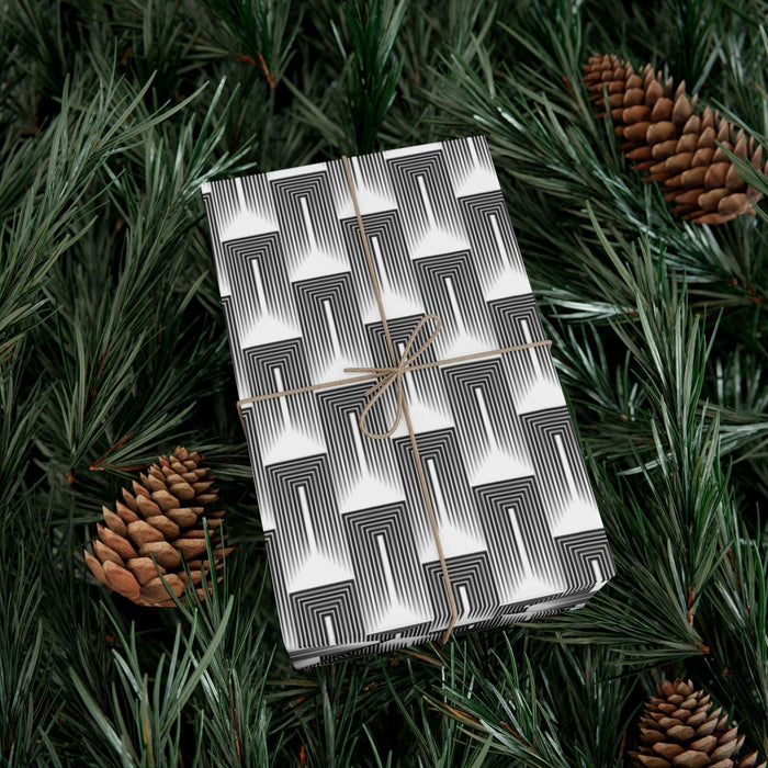Sophisticated Eco-Friendly Black and White Custom Gift Wrap Paper - Handcrafted in the USA
