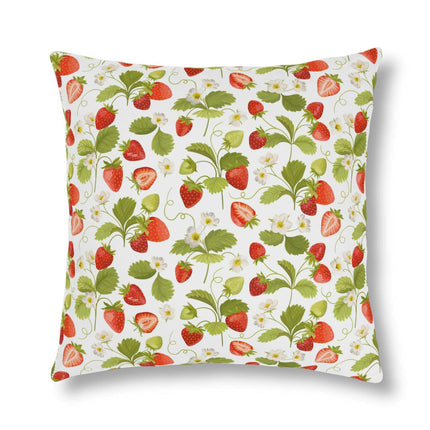 Vibrant Strawberry Outdoor Pillow Set with Concealed Zipper - Water-Resistant and Stylish
