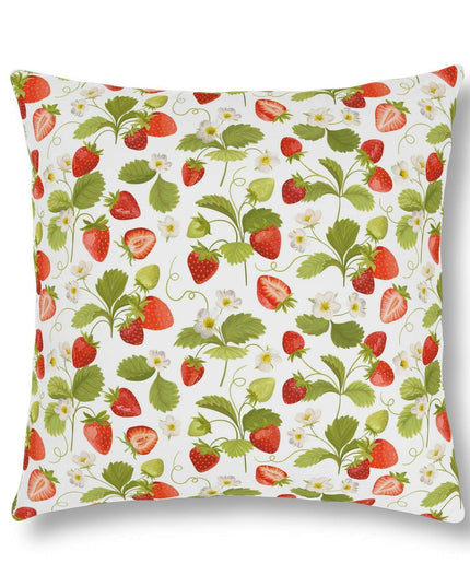 Vibrant Strawberry Outdoor Pillow Set with Concealed Zipper - Water-Resistant and Stylish
