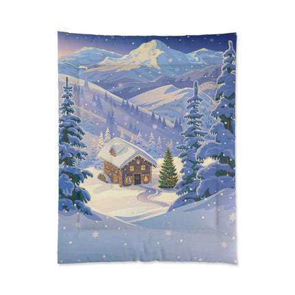 Festive Winter Wonderland Plush Comforter - Luxurious Polyester Bedding