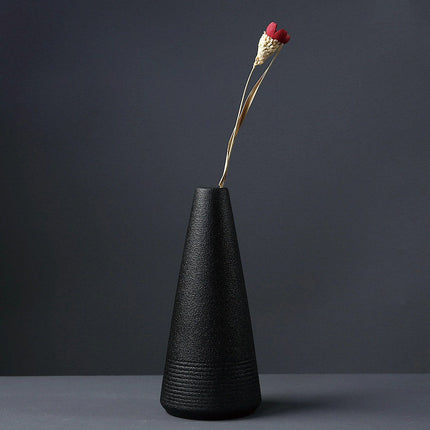 Creative Black Ceramic Small Vase for Desktop Decor and Home