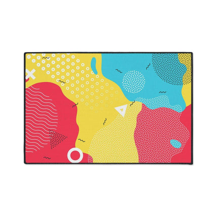 Elegant Geometric Area Rug with Stylish Black Trim by Elite House