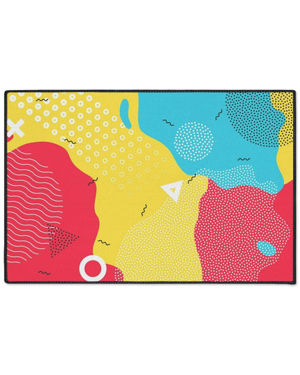 Elegant Geometric Area Rug with Stylish Black Trim by Elite House