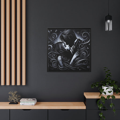 Elegant Love Premium Canvas Wall Art - Modern Black Frame Collection