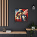 Elegant Valentine Matte Canvas Wall Art Set in Black Pinewood Frame