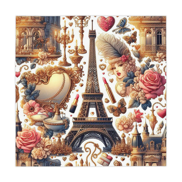 Colorful French Country Style Square Tablecloth | Unique Print Design | 55.1" x 55.1" Polyester Fabric