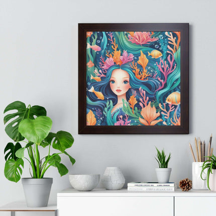 Eco-Friendly Elite Mermaid Framed Art Print for Sustainable Home Decor
