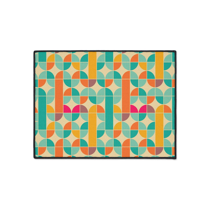 Retro Chic Geometric Area Rug with Grip Backing