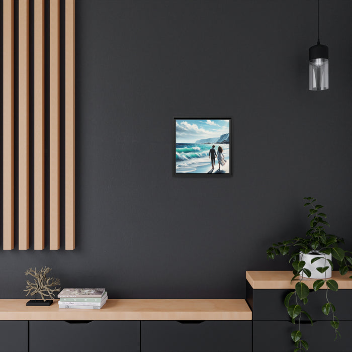 Elegant Oasis - Premium Matte Canvas Artwork in Sleek Black Pinewood Frame