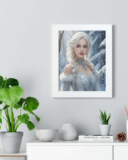 Winter Wonderland Puppy Framed Gaming Art - Sustainable Decor for Your Home
