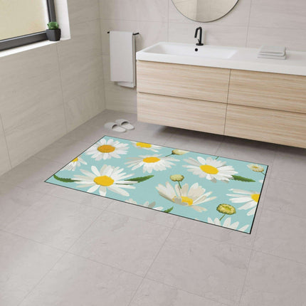 Chic Geometric Chamomile Area Rug with Elegant Black Edging and Anti-Slip Base