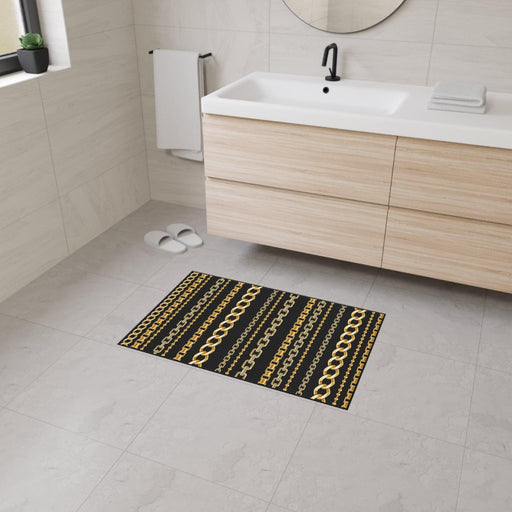 Golden Chains Luxury Custom Floor Mat with Non-Slip Rubber Backing