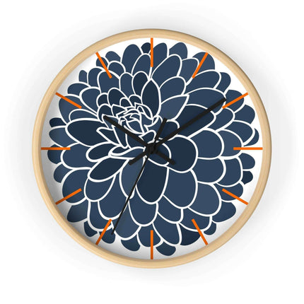 Elegant Dahlia Wooden Wall Clock by Maison d'Excellence - Timeless Sophistication