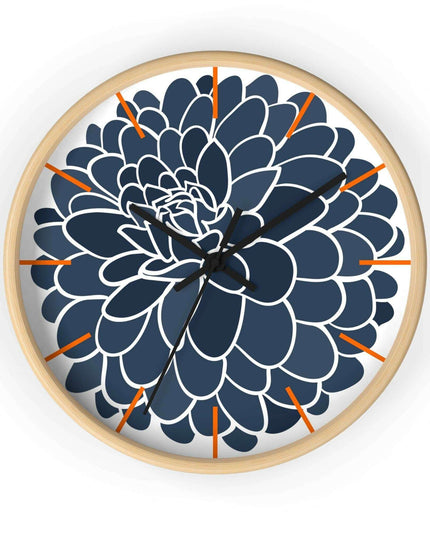 Elegant Dahlia Wooden Wall Clock by Maison d'Excellence - Timeless Sophistication