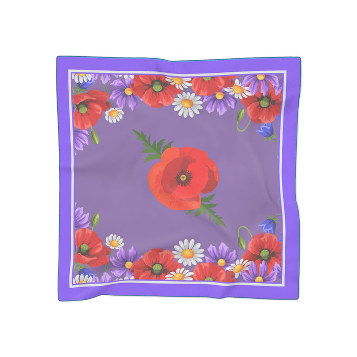Vibrant Red Poppies Sheer Scarf
