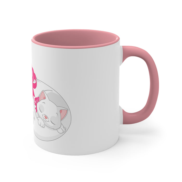 Elegant Cat Lover's Two-Tone Coffee Mug - Chic 11oz Design
