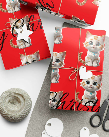 Eco-Chic Cat Themed Customizable Holiday Gift Wrap Collection
