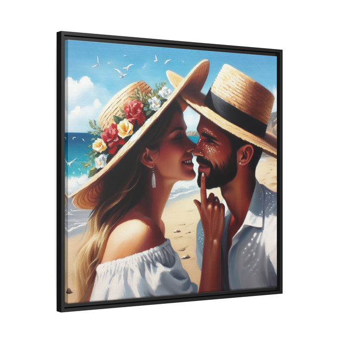 Valentine Lovebirds - Elegant Matte Canvas Art Piece