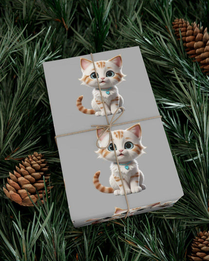 Eco-Conscious Cat Lover's Christmas Gift Wrap Set