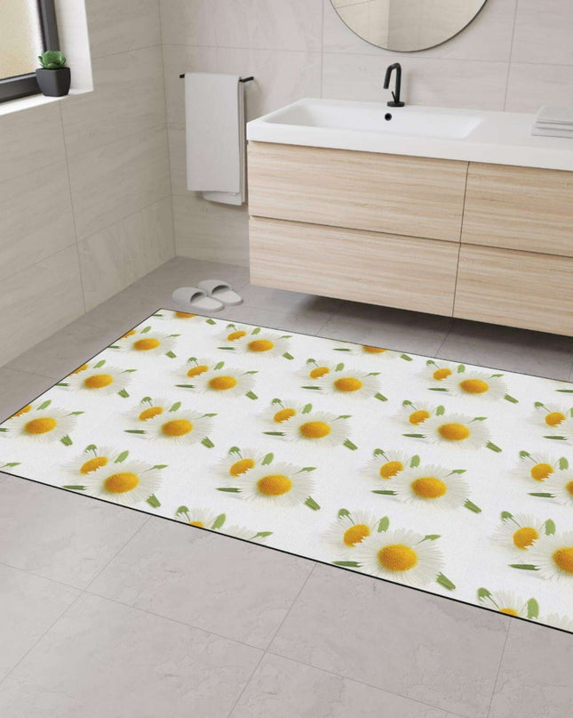 Opulent Chamomile Area Rug with Stylish Black Trim