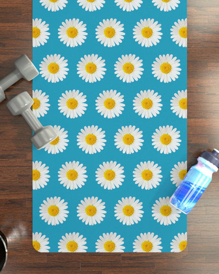 Luxurious Daisy Blossom Microfiber Yoga Mat - Enhance Your Practice Experience