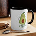 Avocado Morning Delight Two-Tone Coffee Mug - Colorful Ceramic Cup