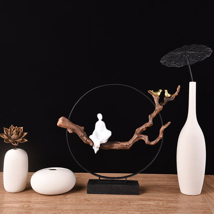 New Chinese Zen Ceramic Vase With Flower Arrangement