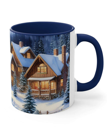 Colorful Holiday Cheer Ceramic Coffee Mug - 11oz Two-Tone Design
