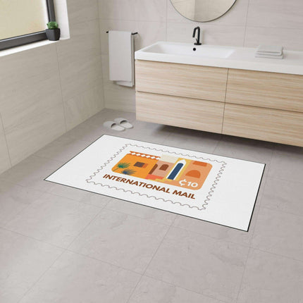 Elegant Vintage Stamp Area Rug with Safety-Enhanced Non-Slip Base