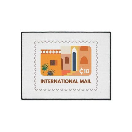 Elegant Vintage Stamp Area Rug with Safety-Enhanced Non-Slip Base