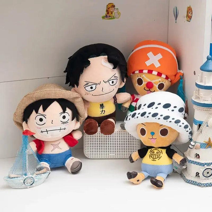 Adorable Anime Character Plush Dolls - Luffy, Chopper, Ace & Law - 25CM Figures Gift Set