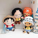 Anime Character Plush Toy Set - 25CM Luffy, Chopper, Ace & Law Figures Bundle