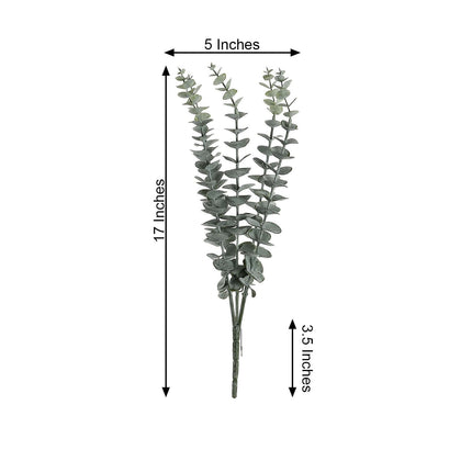 AliKopy 30 Stems 17" Frosted Green Eucalyptus Sprays - Realistic Faux