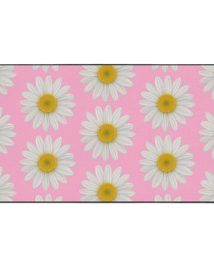Chic Pink Daisy Personalized Area Rug with Non-Slip Backing - Luxurious Design
