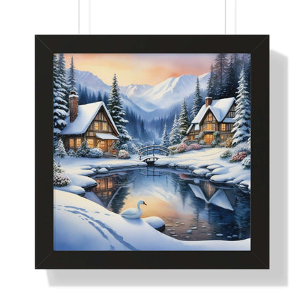 Sustainable Elite Winter Gaming Vertical Framed Poster - Elegant Home Decor for Trendy Interiors