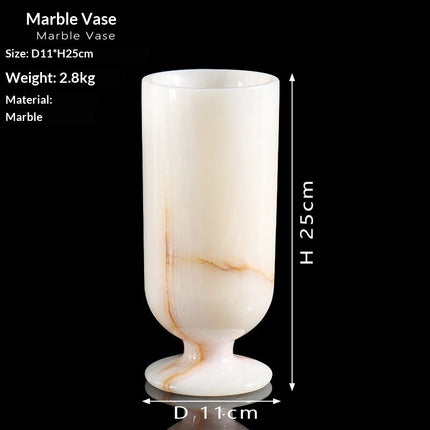Marble Vase With Ancient Qing Jade Design In New Chinese Style Living Room Decor