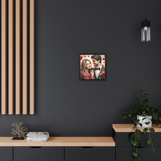 Elegant Sustainable Black Frame Matte Canvas Print Set for Valentine's Day - Various Sizes Available