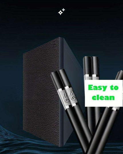 Sophisticated 10-Pair Moire Pattern Alloy Chopsticks Set - Sustainable Reusable Flatware for Authentic Chinese Cuisine