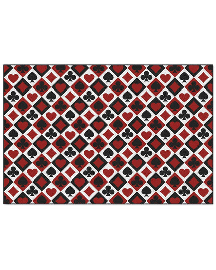 Customizable Elegant Black Border Non-Slip Polyester Area Rug