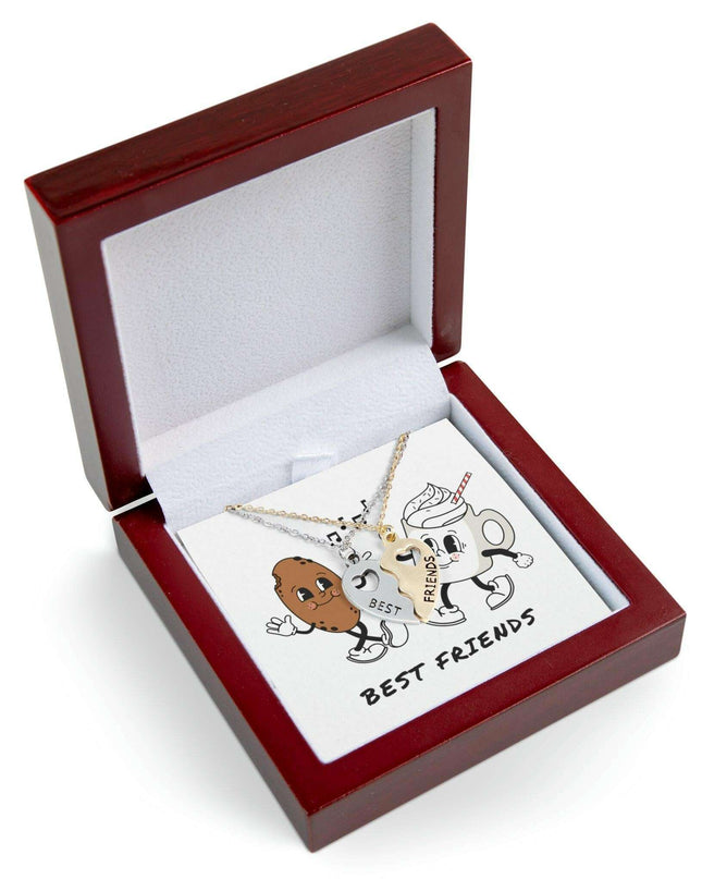 Elegant 18K Gold-Plated Best Friends Necklace Set with Personalized Gift Boxes