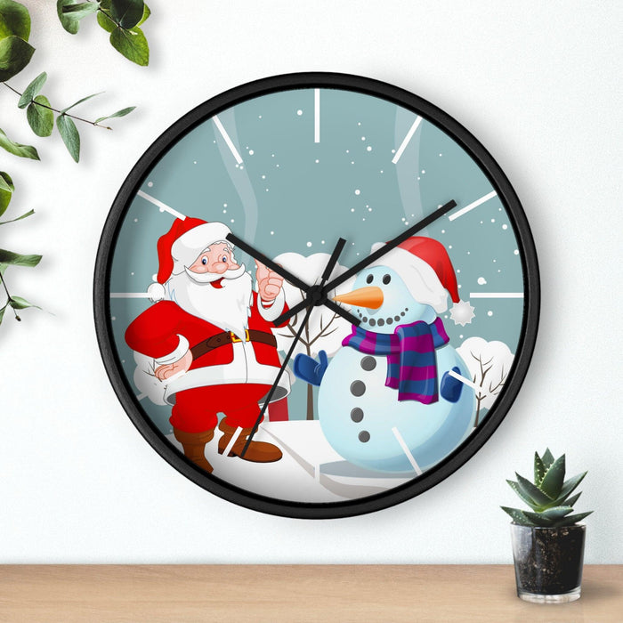 Sophisticated Wooden Business Clock with Festive Holiday Elegance