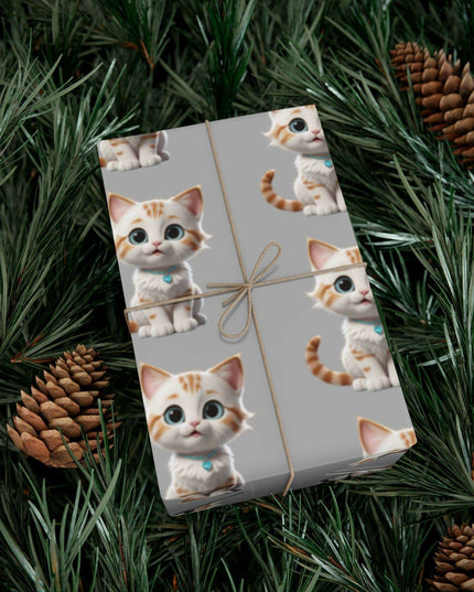 Eco-Conscious Cat Lover's Christmas Gift Wrap Set