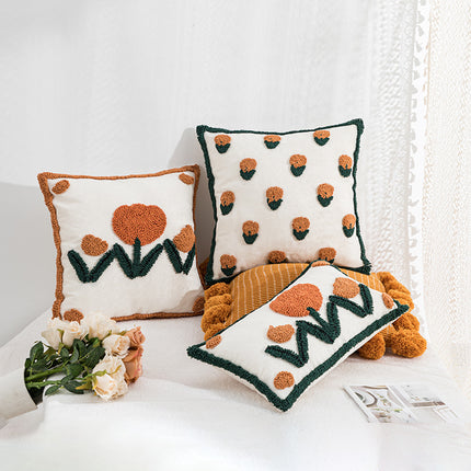 Loop Velvet Embroidered Sofa Cushion Cover