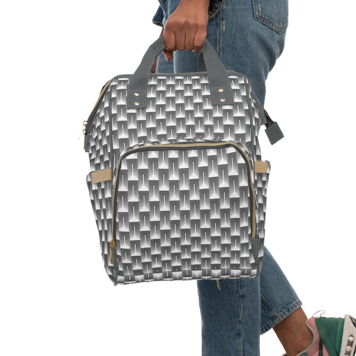 Luxury Parent's Essential: Stylish Geometric Diaper Backpack